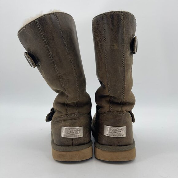 UGG Brown Leather Winter & Rain Boots | Insulated & Lined - Picture 7 of 9